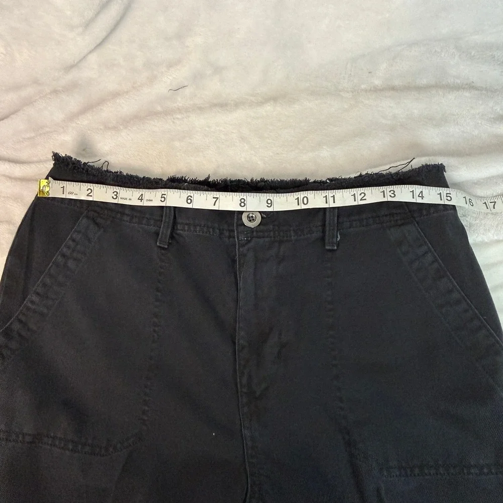 Bella Dahl Black Frayed Hem Tapered Utility Pants Women's Size 28 Cotton Tencel